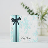 Elegant Blauwgroen blauw Baby shower Kaart (Staand voorkant)