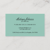 Elegant Blauwgroen blauw en zwart Chevron Pattern Visitekaartje (Achterkant)