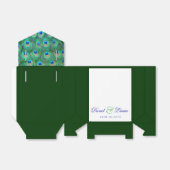 Elegant Blauwgroen Blauw Peacock Bruiloft Bedankdoosjes (Uitgevouwen)