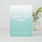 Elegant Blauwgroen Blue Ombre Baby shower Uitnodig Kaart (Staand voorkant)