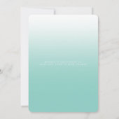 Elegant Blauwgroen Blue Ombre Baby shower Uitnodig Kaart (Achterkant)