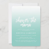 Elegant Blauwgroen Blue Ombre Baby shower Uitnodig Kaart (Voorkant)