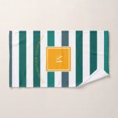 Elegant Blauwgroen Blues White Striped Monogram B  Bad Handdoek (Handdoek)