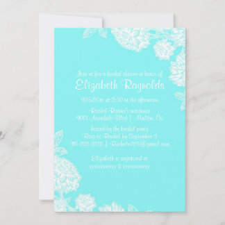 Elegant Blauwgroen Bridal Shower Invitations Kaart