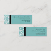 Elegant Blauwgroen Damask Visitekaartjes (Voorkant / Achterkant)