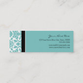 Elegant Blauwgroen Damask Visitekaartjes (Achterkant)