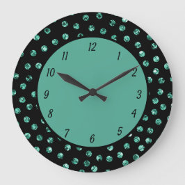 Elegant Blauwgroen diamant Pareltjes Glam Sparkle Grote Klok
