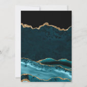 Elegant Blauwgroen en Gold Glitter Agate 60th Birt Kaart (Achterkant)