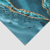 Elegant Blauwgroen en Gold Glitter Ocean Agate Tissuepapier (Detail)