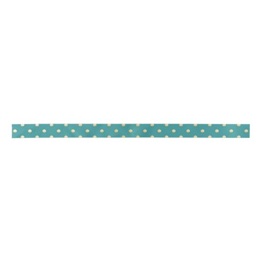 Elegant Blauwgroen en Gold Polka Dots Pattern Lint (Voorkant)
