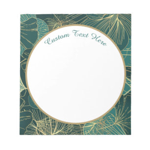 Elegant Blauwgroen Gold Abstract oliepatroon Notitieblok