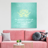 Elegant Blauwgroen Gold Lotus YOGA MEDICATIEInstru Canvas Afdruk (Insitu (Woonkamer))