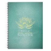 Elegant Blauwgroen Gold Lotus YOGA MEDICATIEInstru Notitieboek (Voorkant)