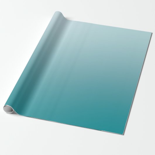 Elegant Blauwgroen Gradient Matte Wrapping Papier (Uitgerold)