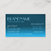 Elegant Blauwgroen gradiënt spiegellettertype Klas Visitekaartje (Achterkant)