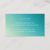 Elegant blauwgroen gradiënt visitekaartje (Achterkant)