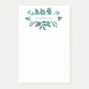Elegant Blauwgroen Greenery verliest persoonlijke Post-it® Notes