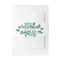 Elegant Blauwgroen Greenery Waterverf Modern Weddi
