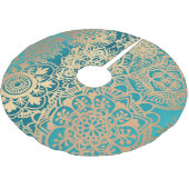 Elegant Blauwgroen Groen en Gold Mandala Pattern Kerstboom Rok (Gekanteld)