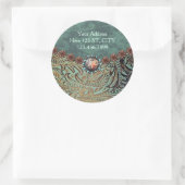 elegant blauwgroen leren met gereedschap uit weste ronde sticker (Tas)