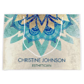 elegant blauwgroen lotus-logo ontwerp groot cadeauzakje (Voorkant)