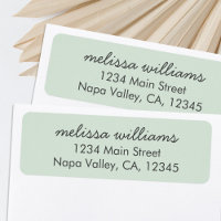 Elegant Blauwgroen minimalistisch retouradreslabel