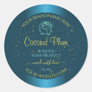 Elegant Blauwgroen Product Labels Gold Soft Glitte