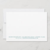 Elegant Blauwgroen Script Monogram Note Kaart Notitiekaartje (Achterkant)