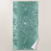 Elegant  Blauwgroen Silver Glitter Design Strandlaken (Voorkant)