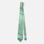 Elegant Blauwgroen Swirl Pattern Monogram Initiale Stropdas (Voorkant)