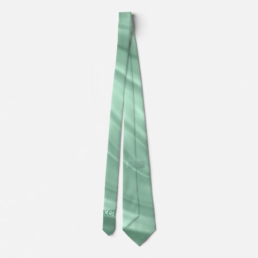 Elegant Blauwgroen Swirl Pattern Monogram Initiale Stropdas (Achterkant)