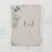 Elegant Blauwgroen vogelwagentje wrijvingsmenu Menu (Achterkant)