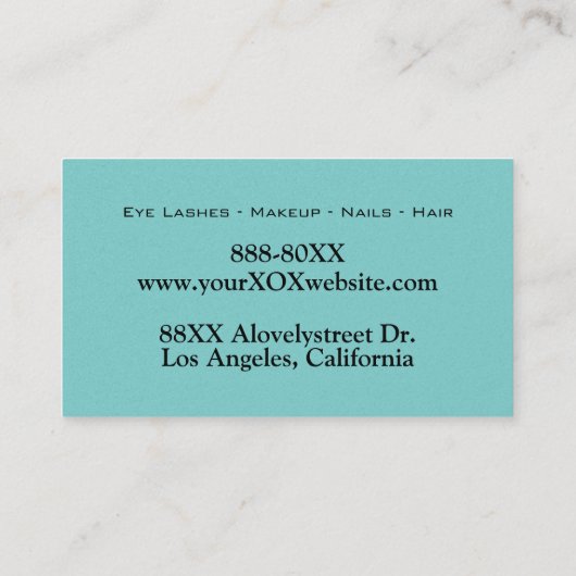 Elegant Blauwgroen wit en zwart Visitekaartje (Achterkant)