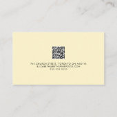 Elegant Bleek Geel Luxe Minimale QR-CODE Visitekaartje (Achterkant)
