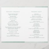 Elegant Bleek Green Folded Wedding Ceremony Progra (Achterkant)