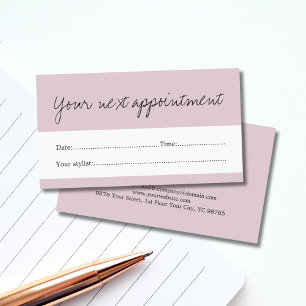 Elegant Bleek Paars White Beauty Appointment Card Afsprakenkaartje