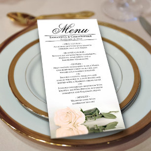 Elegant Bleek Peach Roos Reflections Wedding Menu