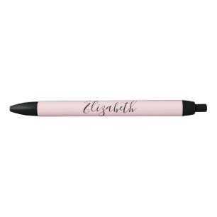 Elegant Bleek Roze en Zwarte de Naam van de Tekst Inkt Pen