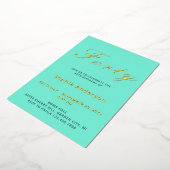 Elégant Bleu 40e anniversaire Foil Invitation (Rotation)