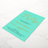 Elégant bleu 50e anniversaire Foil Invitation (Rotation)