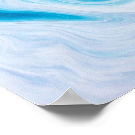 Élégant bleu Abstrait ripple | Poster (Coin)