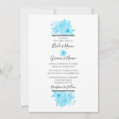 Elégant bleu aquarelle Floral Wedding Invitations (Devant)