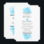 Elégant bleu aquarelle Floral Wedding Invitations<br><div class="desc">Ce design présente d'élégantes fleurs d'aquarelle bleue. Les belles fleurs bleues du bouquet sont placées sur une élégante ligne noire. Une aquarelle simple et élégante de fleurs disposées au-dessus et au-dessous du libellé avec une fleur centrale reliant les noms de la mariée et du marié. La police de caractères élégante...</div>