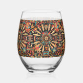 Elégant bleu "Aztec Dream" Verre à vin sans charme (Gauche)