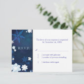 Elégant Bleu & Blanc Boho Hiver Mariage RSVP (Debout devant)