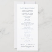 Élégant Bleu Blanc Côtier Chic Programme de Mariag (Dos)