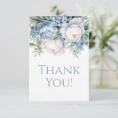 Elégant bleu bleu bleu blanc floral Merci d'annive (Debout devant)