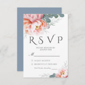 Elégant bleu bleu bleu flou mariage RSVP (Devant / Derrière)