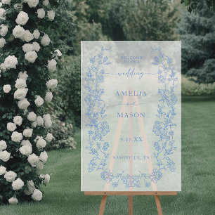 Elégant bleu bleu outresque français Vintage