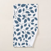 Elégant bleu Botanique Serviettes Feuilles (Serviette à main)